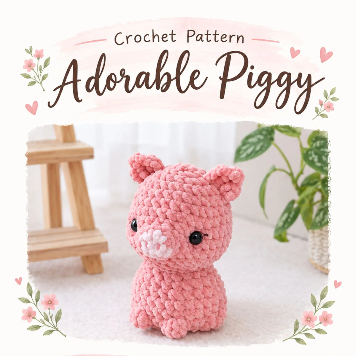 Adorable Piggy Amigurumi Crochet Pattern - Cuddly Animals Bundle by MrsCrochetWorld