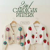 2-in-1 Strawberry & Flower Cardigan Knitting & Crochet Pattern