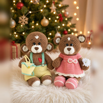 Plush Teddy Bear Crochet Pattern with Clothes — Brownie 5-in-1 Bundle