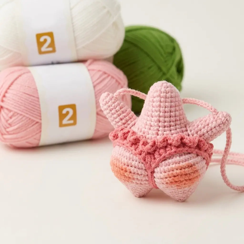 Crochet starfish car charm pattern color variation pink coral by MrsCrochetWorld