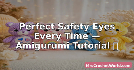 How to add safety eyes to amigurumi step by step — MrsCrochetWorld Care Bears crochet tutorial