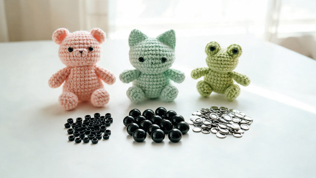 Complete guide to amigurumi safety eyes — sizes, placement and attachment tips by MrsCrochetWorld