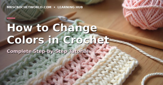 How to change colors in crochet step by step tutorial pastel yarn MrsCrochetWorld