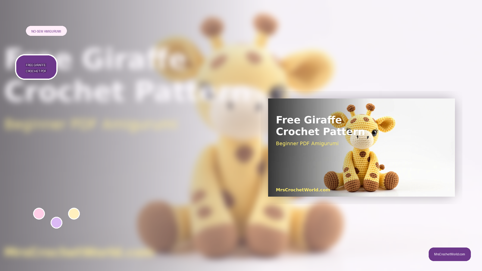 Free giraffe crochet pattern PDF by MrsCrochetWorld
