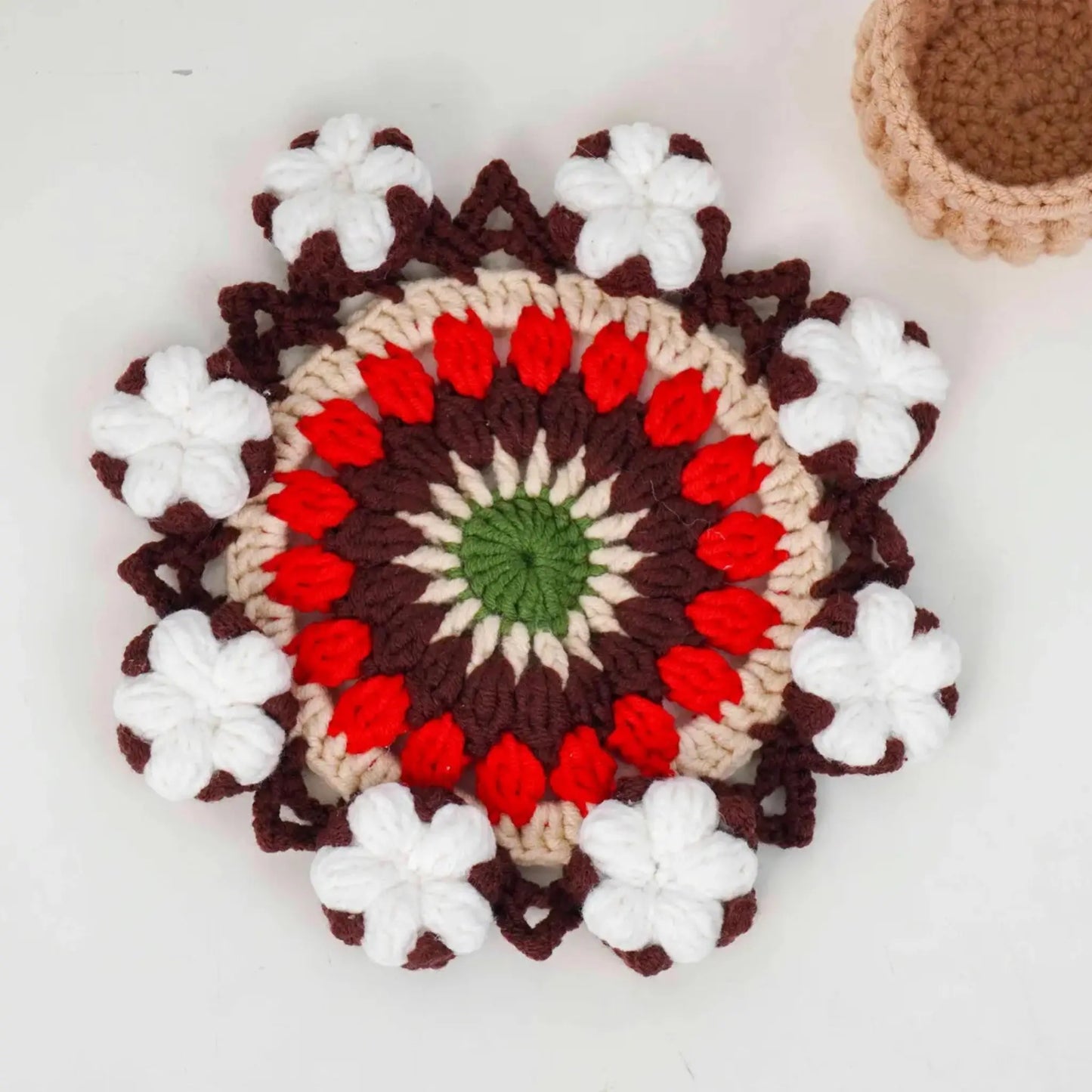 Crochet Flower Coaster Pattern Design 11 – Easy PDF by MrsCrochetWorld