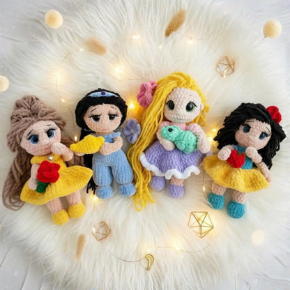 12-in-1 Princess Crochet Doll Pattern Bundle — PDF Download crochet pattern PDF by MrsCrochetWorld