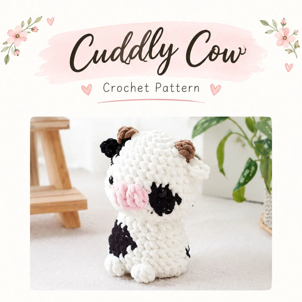 Cuddly Cow Amigurumi Crochet Pattern - Cuddly Animals Bundle by MrsCrochetWorld