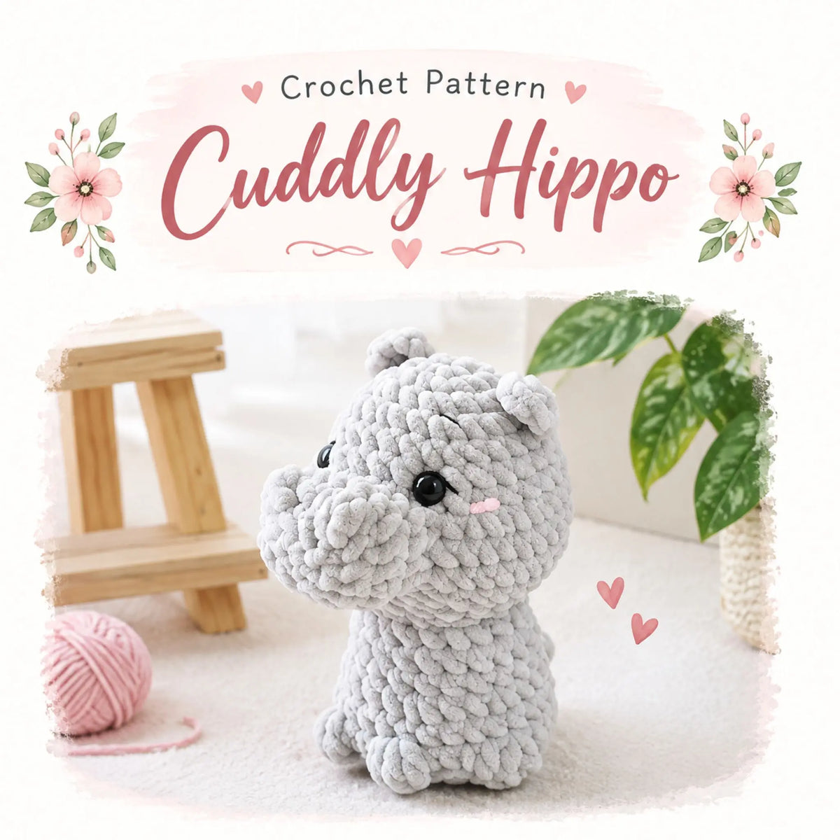 Cuddly Hippo Amigurumi Crochet Pattern - Cuddly Animals Bundle by MrsCrochetWorld