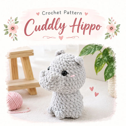 Cuddly Hippo Amigurumi Crochet Pattern - Cuddly Animals Bundle by MrsCrochetWorld
