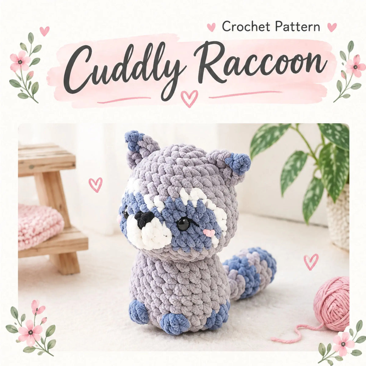 Cuddly Raccoon Amigurumi Crochet Pattern - Cuddly Animals Bundle by MrsCrochetWorld