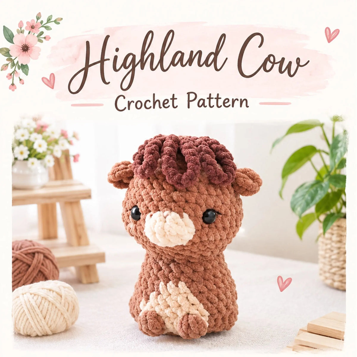 Highland Cow Amigurumi Crochet Pattern - Cuddly Animals Bundle by MrsCrochetWorld