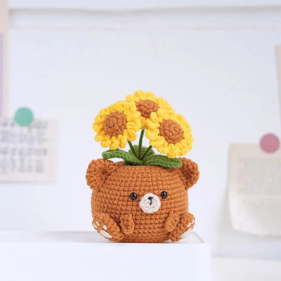 Blossom Critter Pots Crochet Pattern 1 – Cute Plant Pot PDF by MrsCrochetWorld