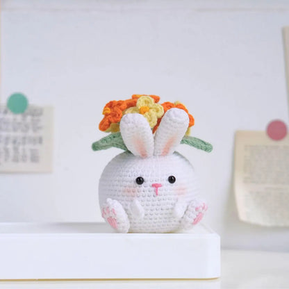 Blossom Critter Pots Crochet Pattern 2 – Amigurumi Plant Pot PDF by MrsCrochetWorld