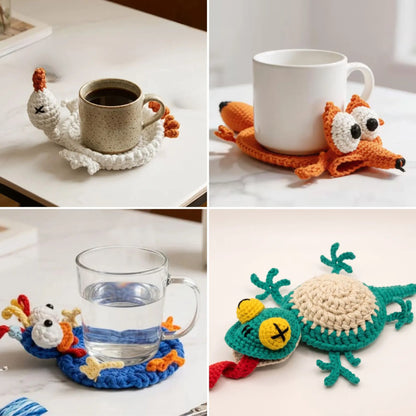 Cute crochet animal coasters bundle — 20 patterns PDF instant download MrsCrochetWorld