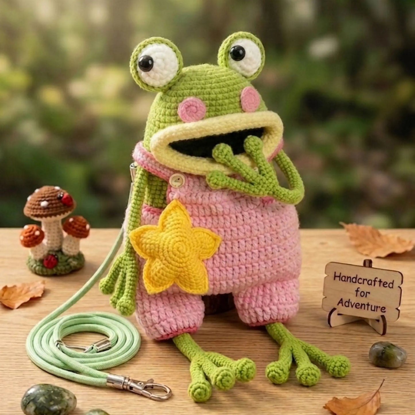 Frog Bag Crochet Pattern PDF – Cute Amigurumi Frog Purse Tutorial, Beginner-Friendly