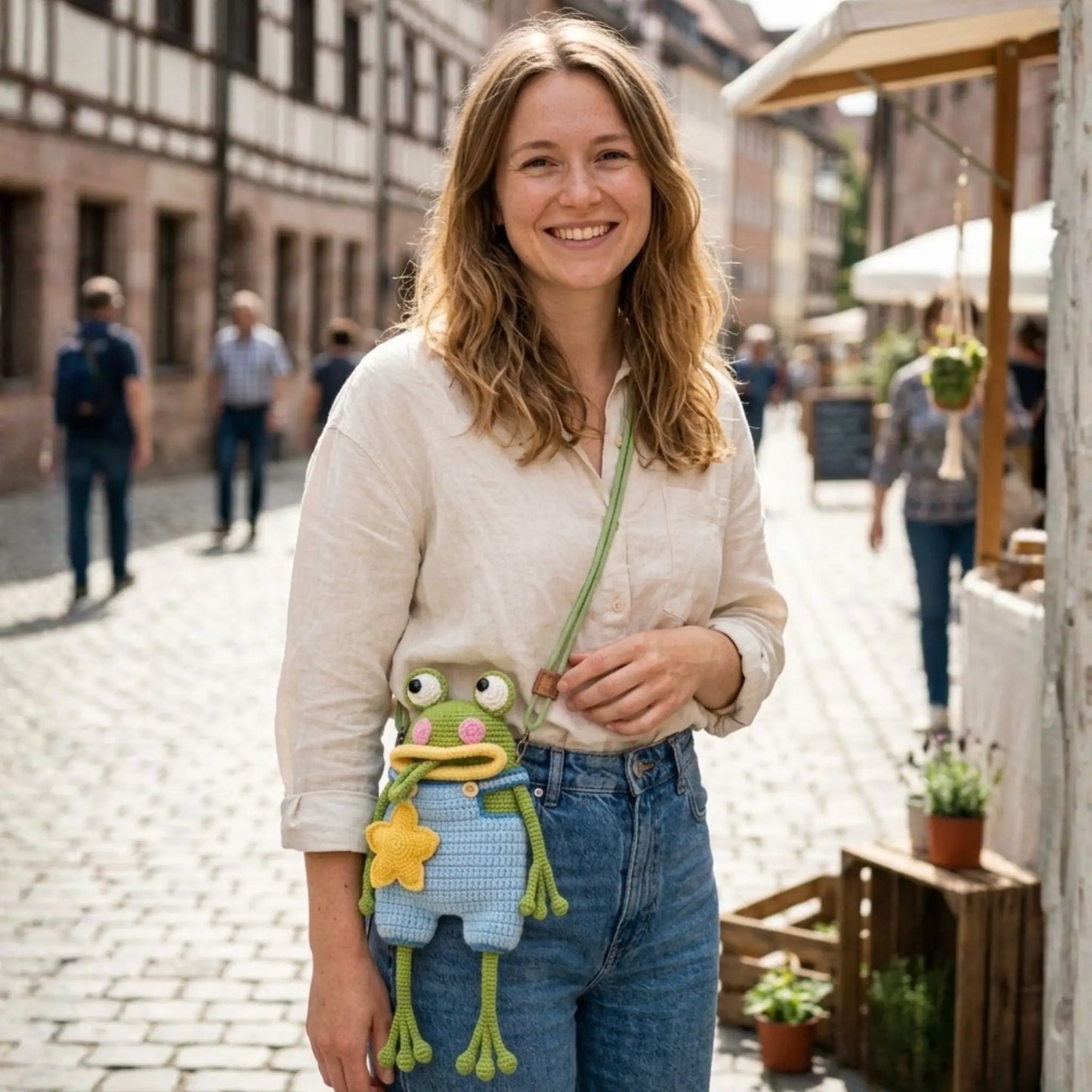 Frog Bag Crochet Pattern PDF – Cute Amigurumi Frog Purse Tutorial, Beginner-Friendly