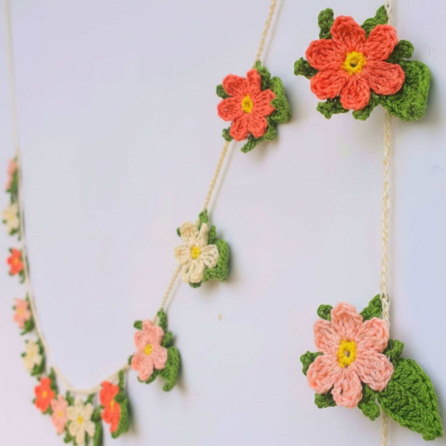 spring flower garland crochet pattern door curtains 