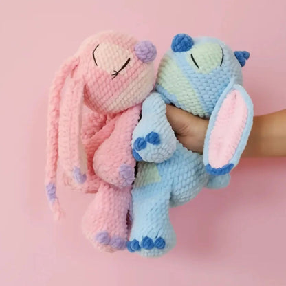 Stitch & Angel Snuggler Lovey Crochet Pattern PDF Video Tutorial US English