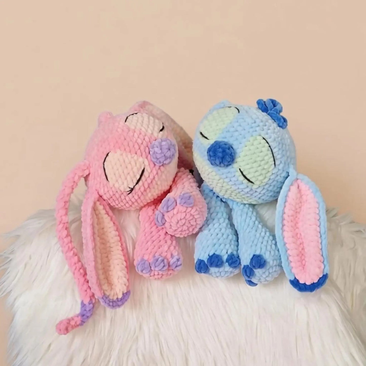 Stitch & Angel Snuggler Lovey Crochet Pattern PDF Video Tutorial US English