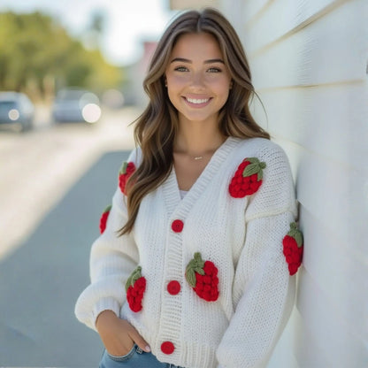 2-in-1 Strawberry & Flower Cardigan Knitting & Crochet Pattern