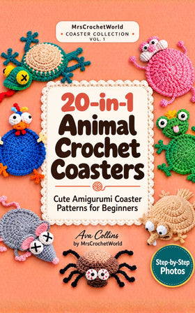 20-in-1 Animal Crochet Coasters Pattern Book — Paperback