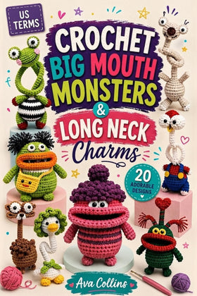 Crochet Big Mouth Monsters & Long Neck Charms: Amigurumi Keychain Book