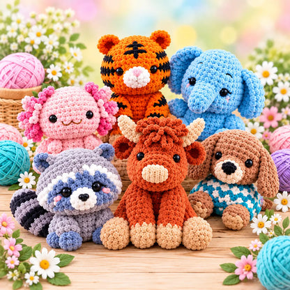 20-in-1 Cuddly Animals Amigurumi Crochet Pattern Bundle by MrsCrochetWorld