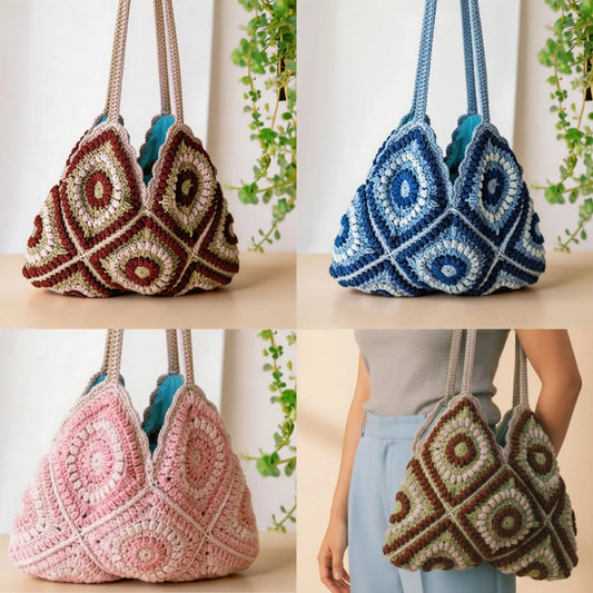 Granny Square Crochet Bag — Easy Pattern PDF Tutorial