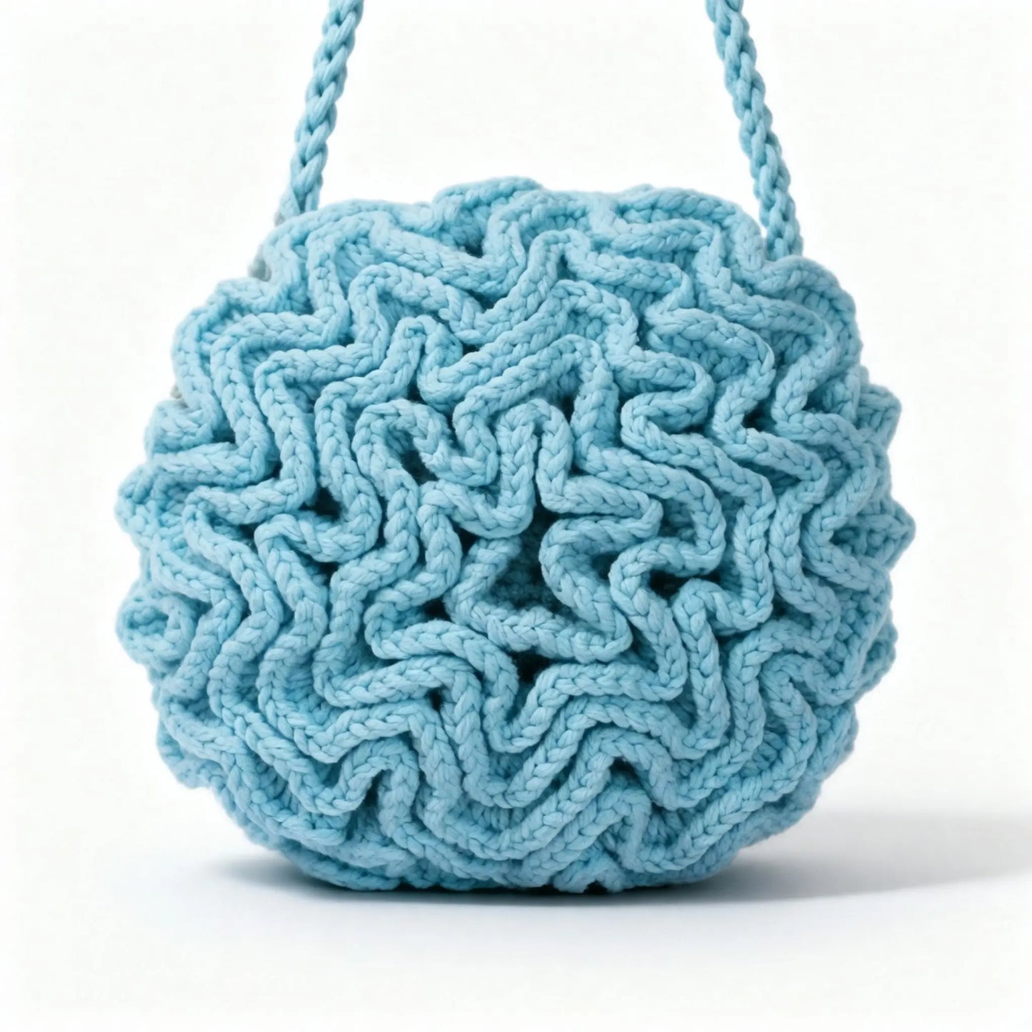 Round Ruffle Flower Bag — Crochet Pattern PDF