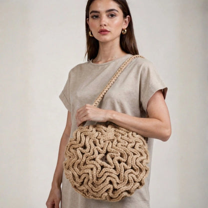 Round Ruffle Flower Bag — Crochet Pattern PDF