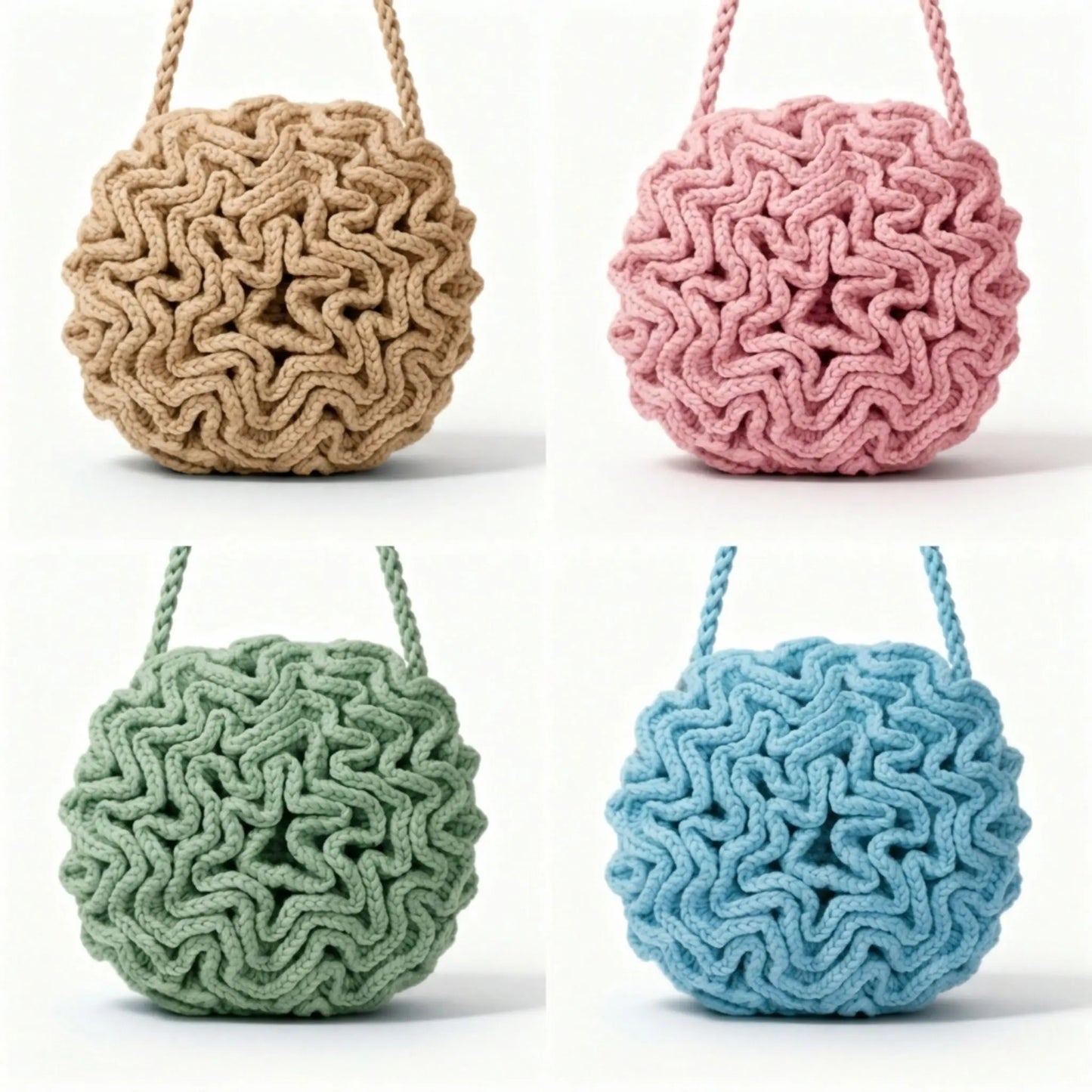 Round Ruffle Flower Bag — Crochet Pattern PDF