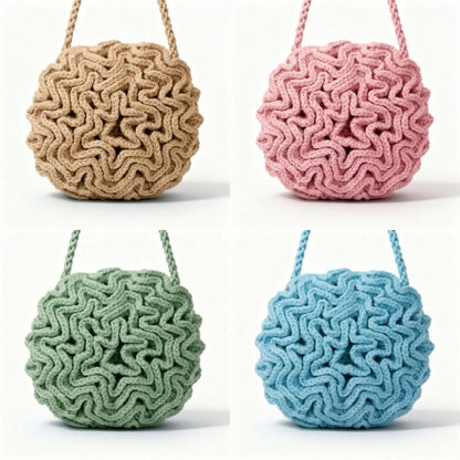Round Ruffle Flower Bag — Crochet Pattern PDF