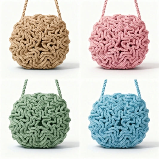 Round Ruffle Flower Bag — Crochet Pattern PDF