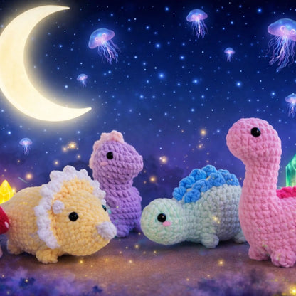 Low Sew Crochet Dino — 24 Beginner Dinosaur Pattern Bundle PDF crochet pattern PDF by MrsCrochetWorld