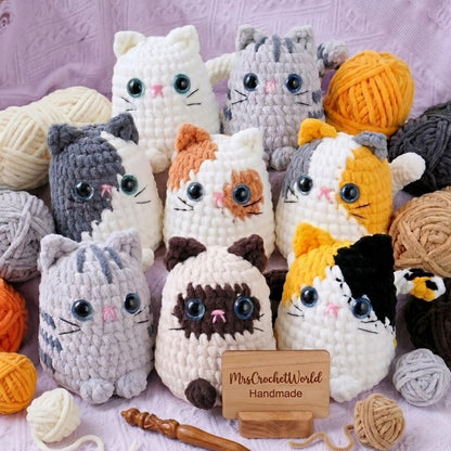 7-in-1 chonky cats crochet pattern bundle PDF by MrsCrochetWorld