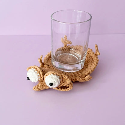 Chick animal crochet coaster pattern PDF by MrsCrochetWorld