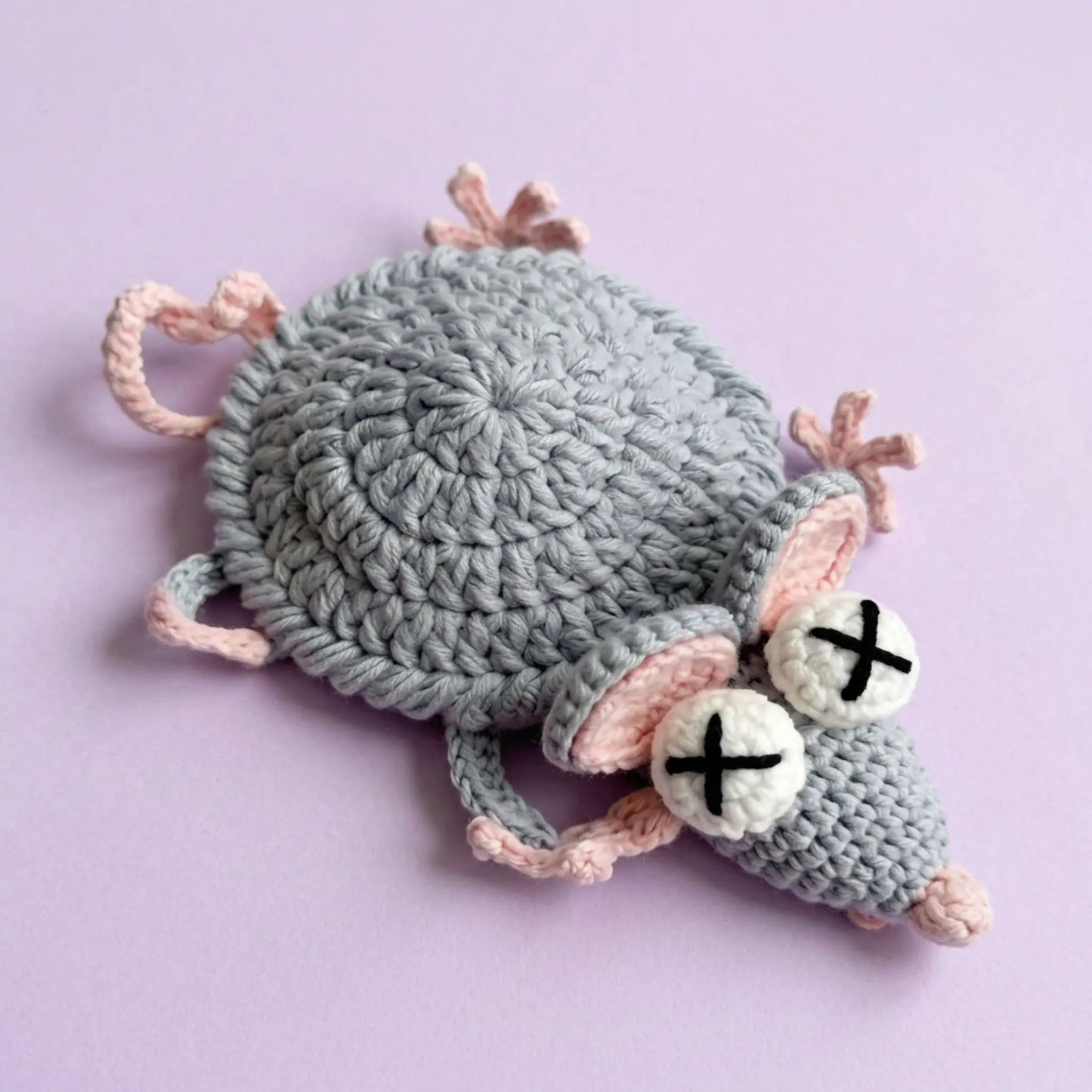 Mouse animal crochet coaster pattern PDF by MrsCrochetWorld