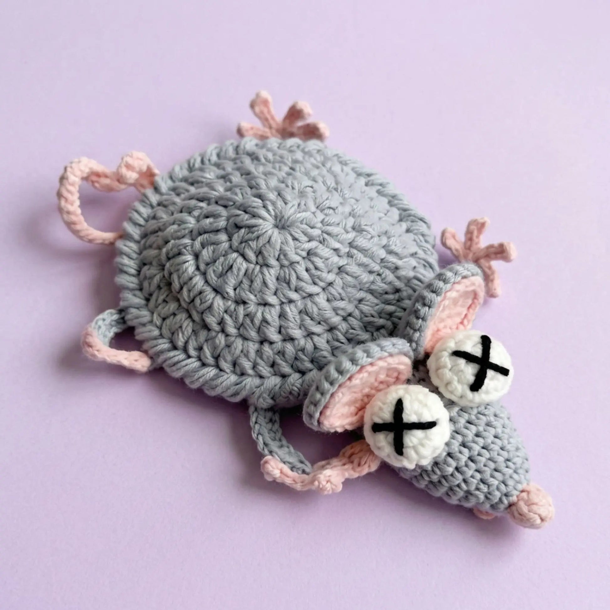 Mouse animal crochet coaster pattern PDF by MrsCrochetWorld
