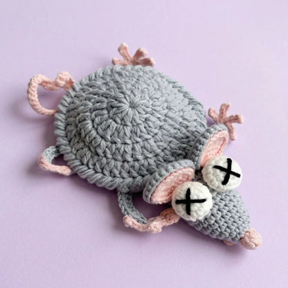 Mouse animal crochet coaster pattern PDF by MrsCrochetWorld