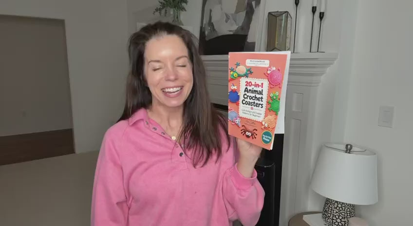 Real customer video review of the 20-in-1 Animal Crochet Coasters paperback book