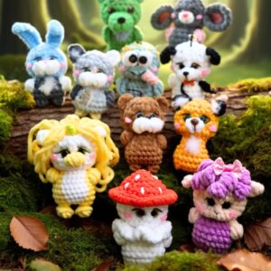 No Sew Amigurumi Pattern Bundle with 50+ beginner-friendly plush animals and keychains, digital crochet eBook in US English.