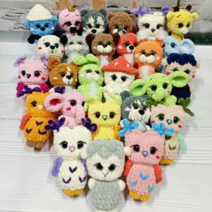 Christmas No Sew Amigurumi Pattern Bundle with festive plush characters, beginner-friendly digital crochet eBook.